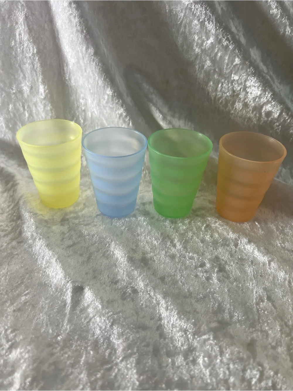 Tupperware Frosted Tumbler Set in Yellow, Blue, Green, Orange